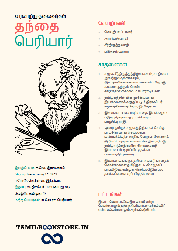 thanthai periyar life history, thanthai periyar profile @tamilbookstore.in